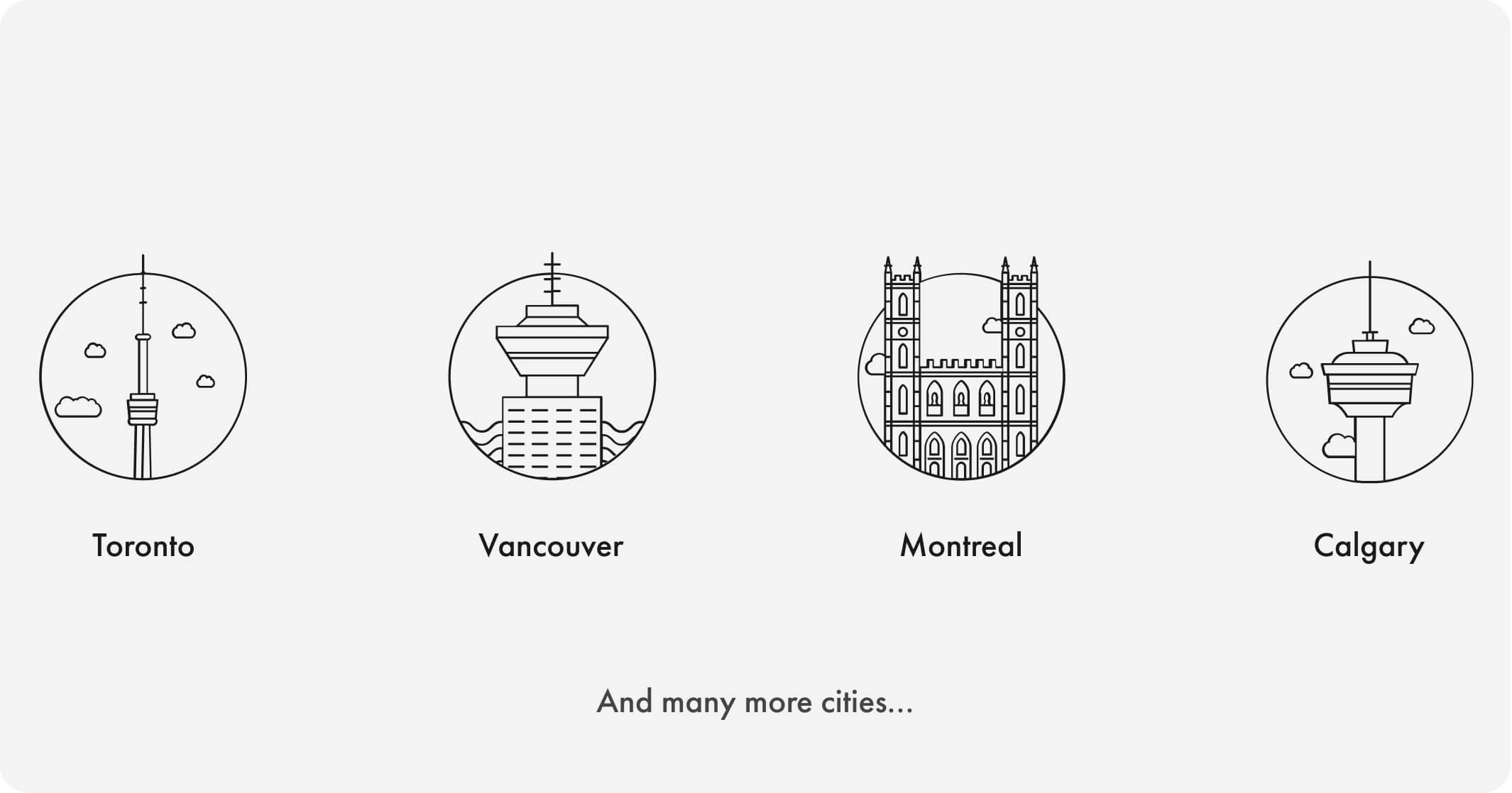Co-working locations all across Canada